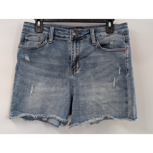 Judy Blue Large Jean Shorts Lot of 2 Distressed Denim Stretch Cut-Off JB150040 - Picture 5 of 7